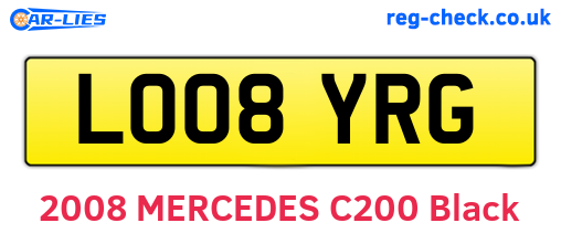 LO08YRG are the vehicle registration plates.