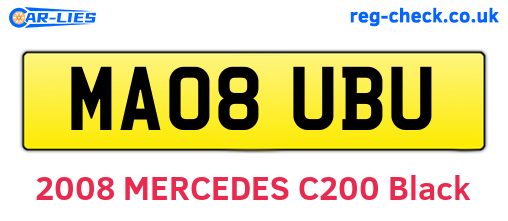 MA08UBU are the vehicle registration plates.
