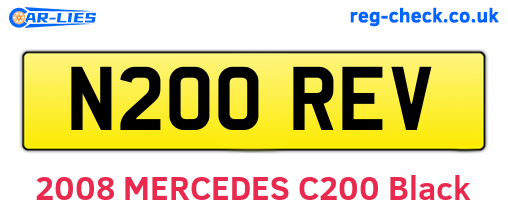 N200REV are the vehicle registration plates.