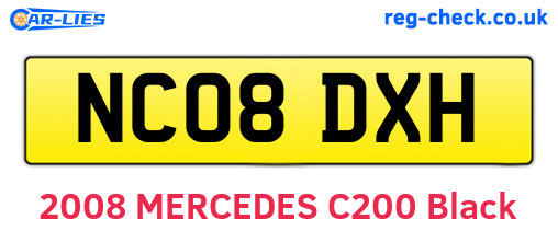 NC08DXH are the vehicle registration plates.