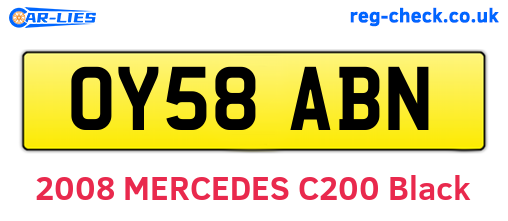 OY58ABN are the vehicle registration plates.