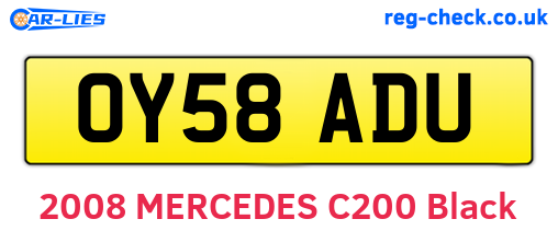OY58ADU are the vehicle registration plates.
