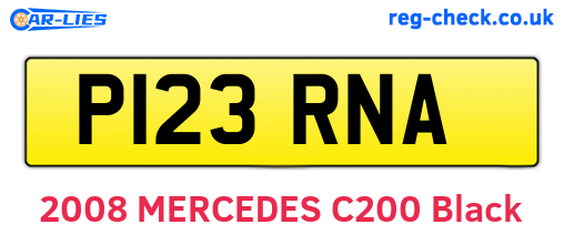 P123RNA are the vehicle registration plates.