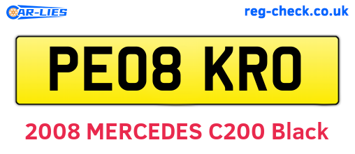 PE08KRO are the vehicle registration plates.
