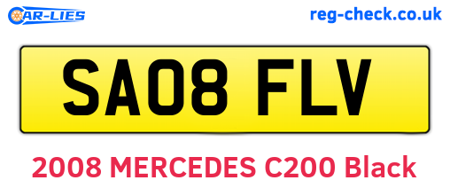 SA08FLV are the vehicle registration plates.