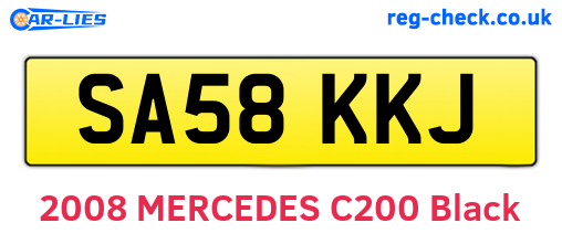 SA58KKJ are the vehicle registration plates.