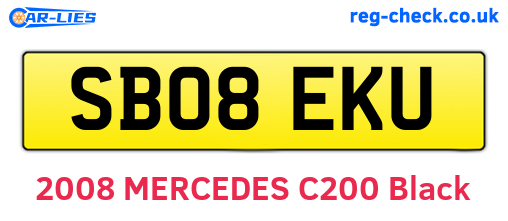 SB08EKU are the vehicle registration plates.