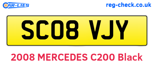 SC08VJY are the vehicle registration plates.
