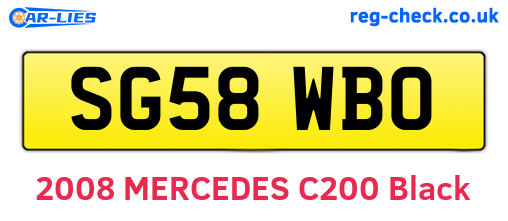 SG58WBO are the vehicle registration plates.