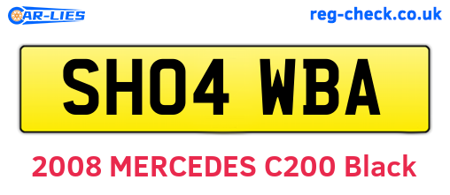 SH04WBA are the vehicle registration plates.