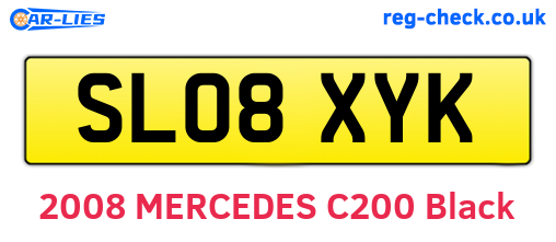 SL08XYK are the vehicle registration plates.