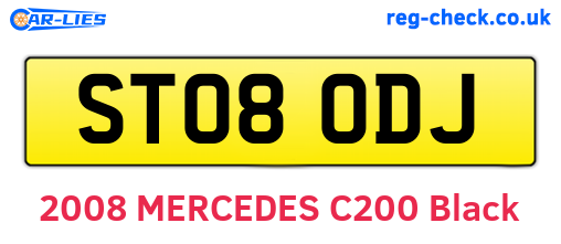 ST08ODJ are the vehicle registration plates.