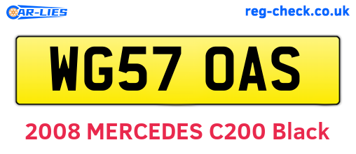 WG57OAS are the vehicle registration plates.
