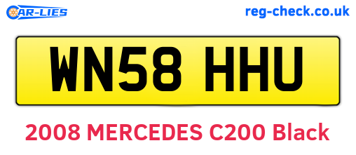 WN58HHU are the vehicle registration plates.