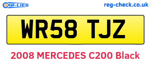 WR58TJZ are the vehicle registration plates.