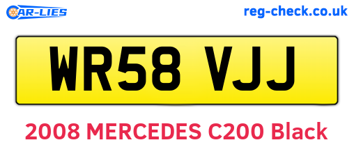 WR58VJJ are the vehicle registration plates.