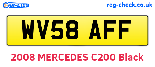 WV58AFF are the vehicle registration plates.