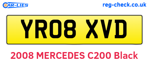 YR08XVD are the vehicle registration plates.