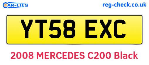 YT58EXC are the vehicle registration plates.