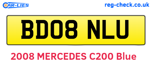 BD08NLU are the vehicle registration plates.