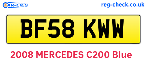 BF58KWW are the vehicle registration plates.