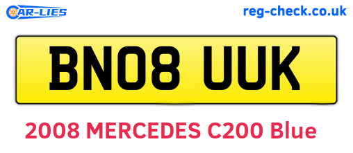 BN08UUK are the vehicle registration plates.