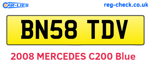 BN58TDV are the vehicle registration plates.
