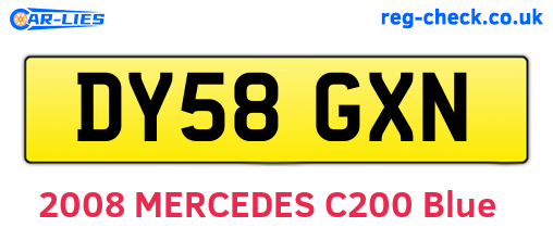 DY58GXN are the vehicle registration plates.