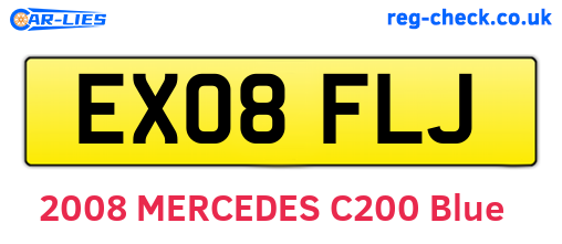EX08FLJ are the vehicle registration plates.