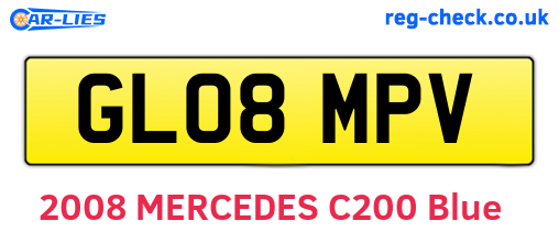 GL08MPV are the vehicle registration plates.