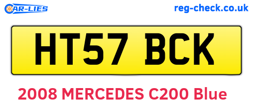 HT57BCK are the vehicle registration plates.