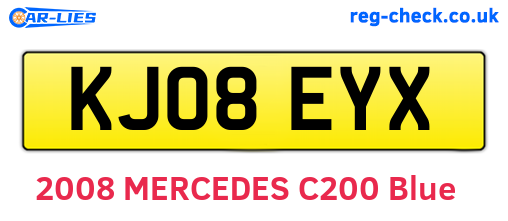 KJ08EYX are the vehicle registration plates.