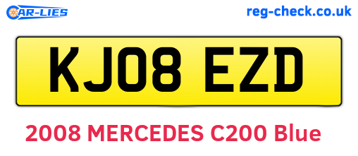 KJ08EZD are the vehicle registration plates.
