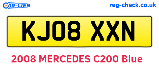 KJ08XXN are the vehicle registration plates.