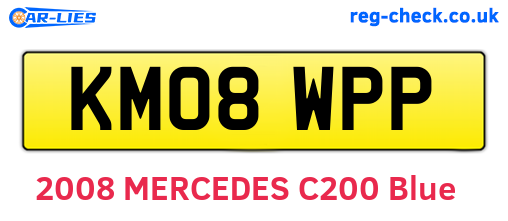KM08WPP are the vehicle registration plates.