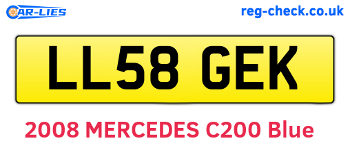 LL58GEK are the vehicle registration plates.