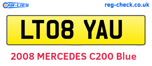 LT08YAU are the vehicle registration plates.