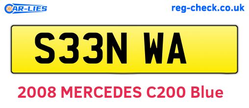 S33NWA are the vehicle registration plates.