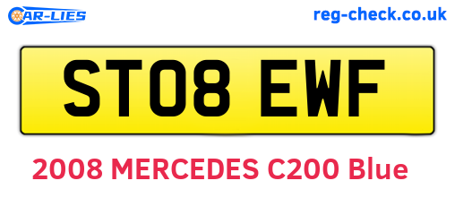 ST08EWF are the vehicle registration plates.