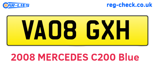 VA08GXH are the vehicle registration plates.