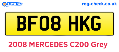BF08HKG are the vehicle registration plates.