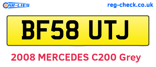 BF58UTJ are the vehicle registration plates.