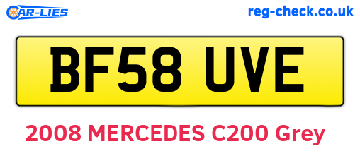 BF58UVE are the vehicle registration plates.
