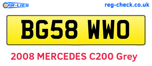 BG58WWO are the vehicle registration plates.