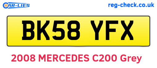 BK58YFX are the vehicle registration plates.