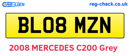 BL08MZN are the vehicle registration plates.