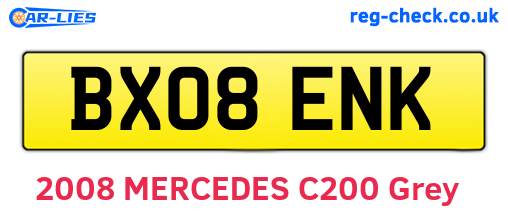 BX08ENK are the vehicle registration plates.