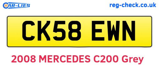 CK58EWN are the vehicle registration plates.
