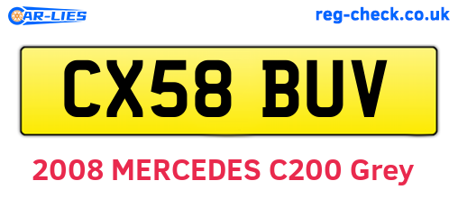 CX58BUV are the vehicle registration plates.