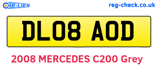 DL08AOD are the vehicle registration plates.